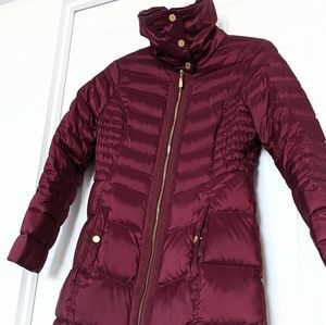 Ellen Tracy Burgundy Cozy Long Luxe Puffer. Zipper, Button Closures. S. …